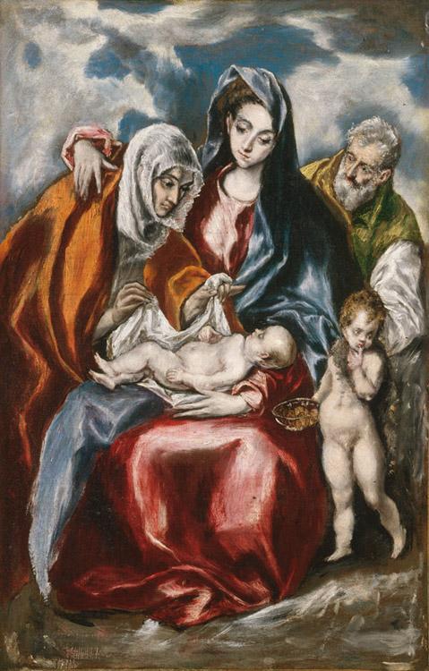 El Greco The Holy Family with St Anne and the young St John Baptist (mk08) Sweden oil painting art
